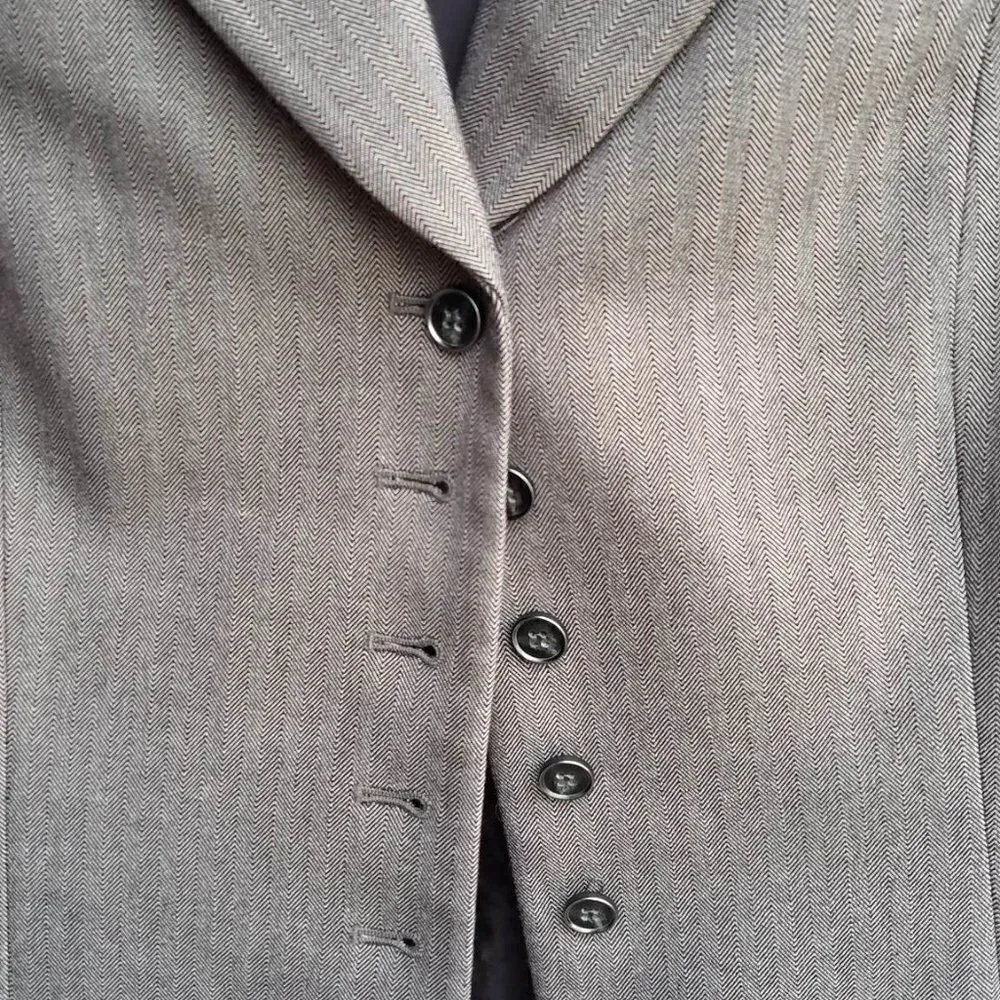 Tahari Brown Herringbone Blazer size 12